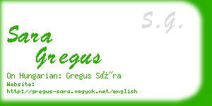 sara gregus business card